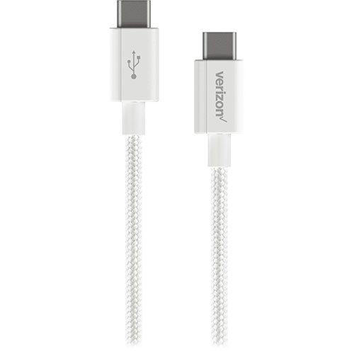 Verizon (43190-26863) 4Ft USB-C Braided Charge & Sync Cable for USB-C - White - Verizon - Simple Cell Shop, Free shipping from Maryland!