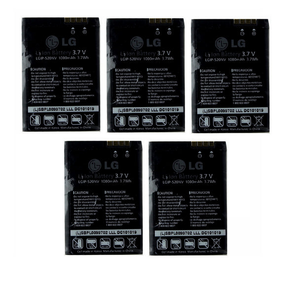 KIT 5x LG Rechargeable 1,000mAh OEM Battery (LGIP-520NV) for Accolade VX5600 - LG - Simple Cell Shop, Free shipping from Maryland!