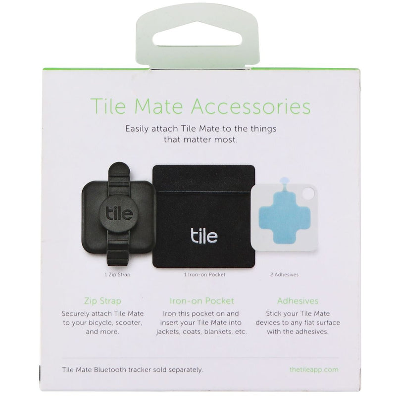 Tile Mate Accessories Pack with 1 Zip Strap, 1 Iron-on Pocket, and 2 Adhesives - Tile - Simple Cell Shop, Free shipping from Maryland!
