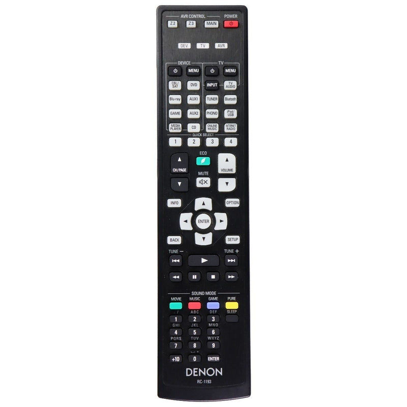 Den Remote Control Denon OEM Receiver Remote Control - Black (RC-1193)