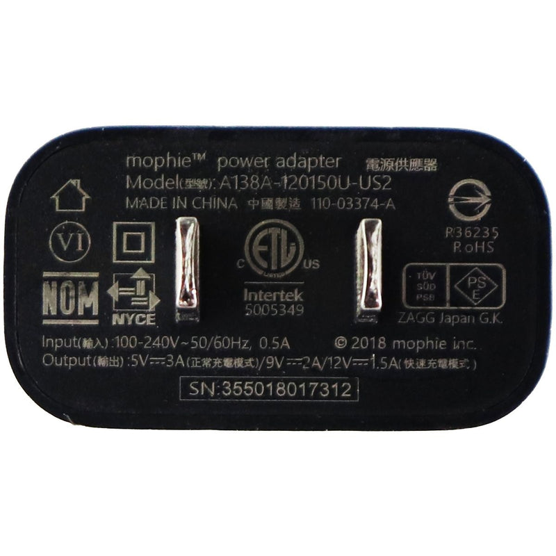 Mophie ( A138A - 120150U - US2 ) Fast Adapter for USB Devices - Black - Mophie - Simple Cell Shop, Free shipping from Maryland!