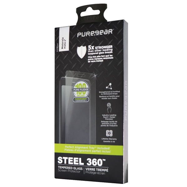 PureGear Steel 360 Tempered Glass Screen Protector for Motorola Moto Z3 - Clear - PureGear - Simple Cell Shop, Free shipping from Maryland!