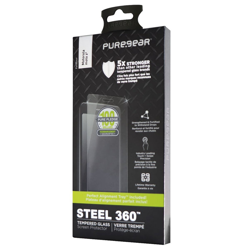PureGear Steel 360 Tempered Glass Screen Protector for Motorola Moto Z3 - Clear - PureGear - Simple Cell Shop, Free shipping from Maryland!