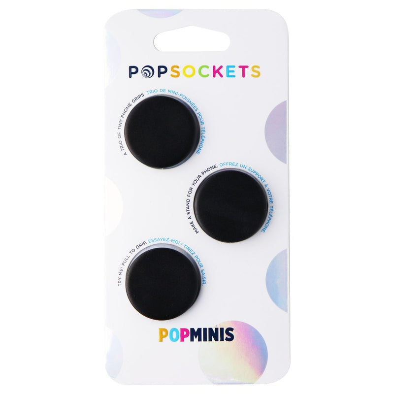 PopSockets PopMinis Grip Holder for Phones and Tablets - Black (Pack of 3)