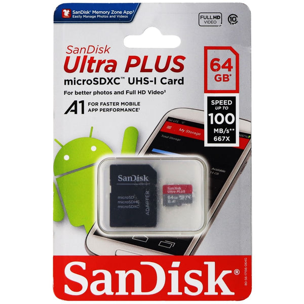 SanDisk Ultra Plus microSDXC UHS-1 Card 64GB / 100MB/s