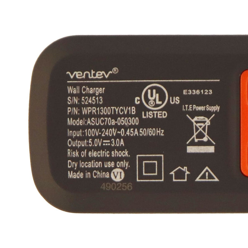 Ventev 3.0-Amp Wall Charging Adapter for USB-C (Type C) Cables - Gray - Ventev - Simple Cell Shop, Free shipping from Maryland!
