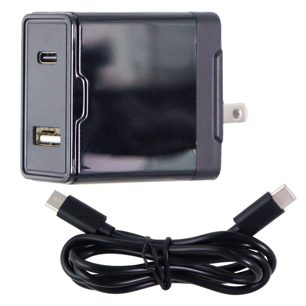 18-Watt (5V/3A) USB and USB-C Wall Charger & 3.3-Ft (USB-C) Cable - Black - Shenzhen - Simple Cell Shop, Free shipping from Maryland!