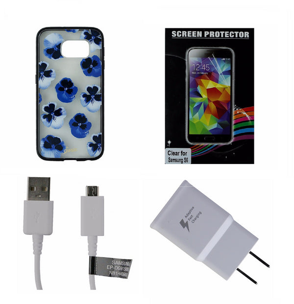 OEM Cable & Adapter + Screen Protector KIT w/ Sonix Floral Case for Galaxy S6 - Sonix - Simple Cell Shop, Free shipping from Maryland!