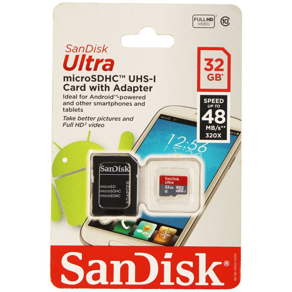 SanDisk Ultra Series microSDHC UHS-1 Card with Adapter - 32GB - 48MB/s Red/Gray - SanDisk - Simple Cell Shop, Free shipping from Maryland!