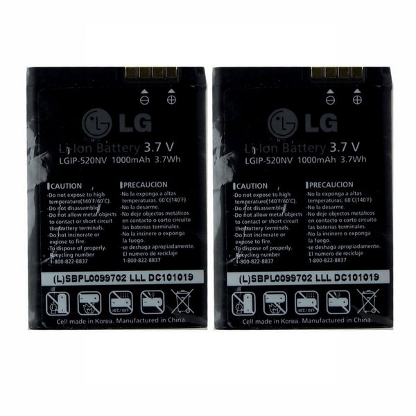 KIT 2x LG Rechargeable 1,000mAh OEM Battery (LGIP-520NV) for Accolade VX5600 - LG - Simple Cell Shop, Free shipping from Maryland!