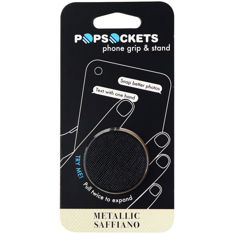 PopSockets (800276) Grip & Stand for Phones and Tablets - Saffiano Black - PopSockets - Simple Cell Shop, Free shipping from Maryland!