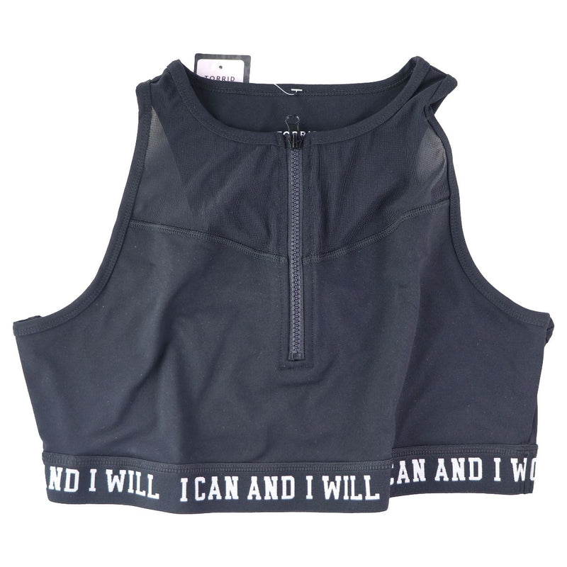 Torrid Black Zip Mesh Hi-Neck Womens Sports Bra - Black (10920066) - Size 1 XL - Torrid - Simple Cell Shop, Free shipping from Maryland!