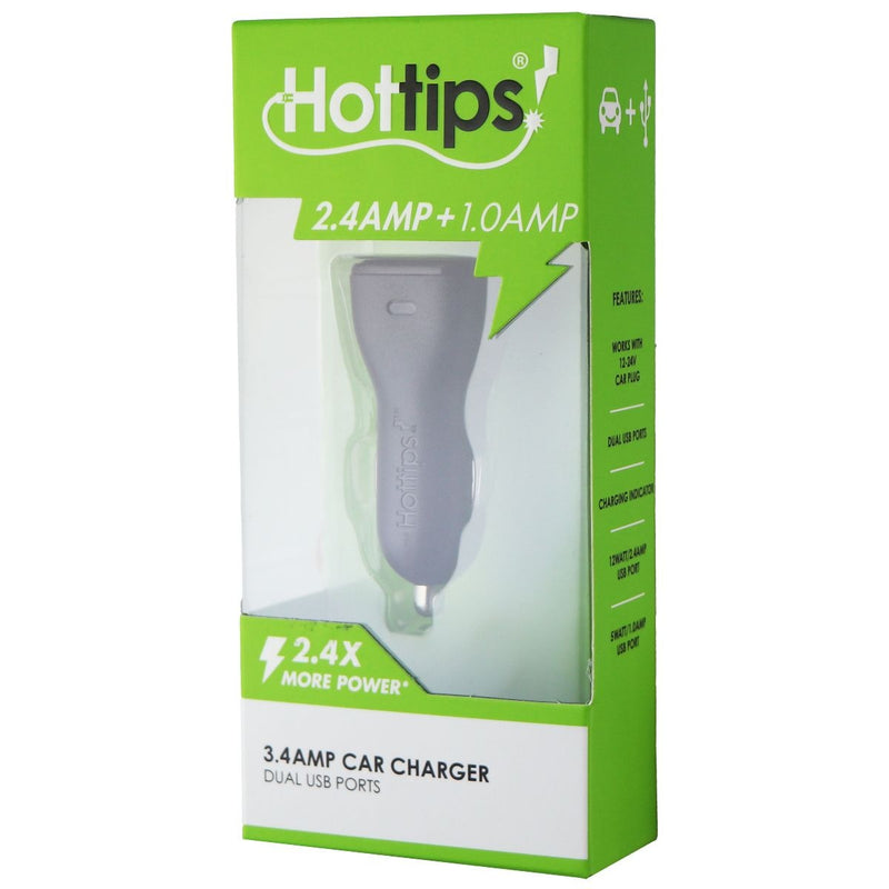 Hottips 3.4A Dual Port Car Charging Adapter - Black - Hottips - Simple Cell Shop, Free shipping from Maryland!