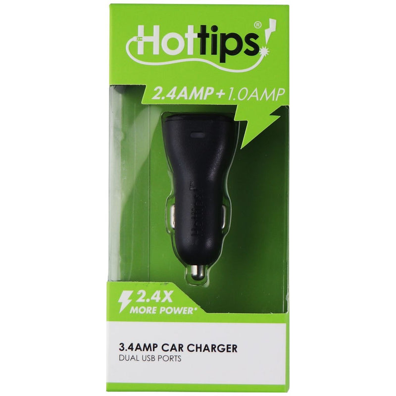 Hottips 3.4A Dual Port Car Charging Adapter - Black - Hottips - Simple Cell Shop, Free shipping from Maryland!