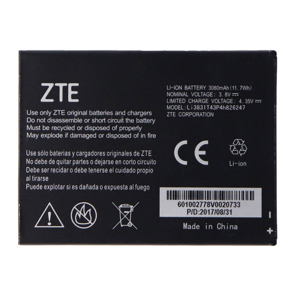 ZTE Rechargeable 3,080mAh (Li3830T43p4h826247) 3.8V Battery for ZTE Devices - ZTE - Simple Cell Shop, Free shipping from Maryland!