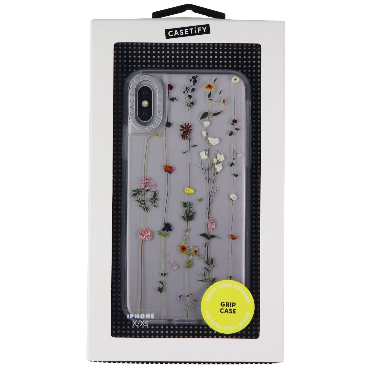 Casetify Floral Grip Case for Apple iPhone XS iPhone X Clear/Patte