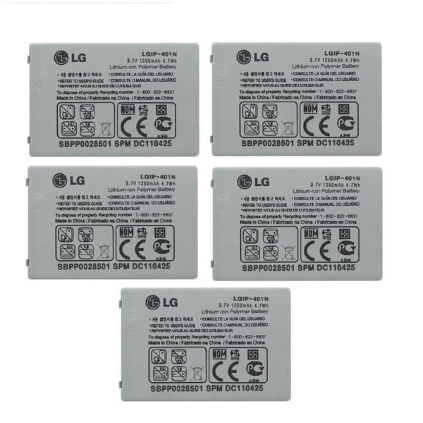 KIT 5x LG LGIP-401N Battery For LN510 Rumor Touch SBPP0028501 1250 mAH - LG - Simple Cell Shop, Free shipping from Maryland!
