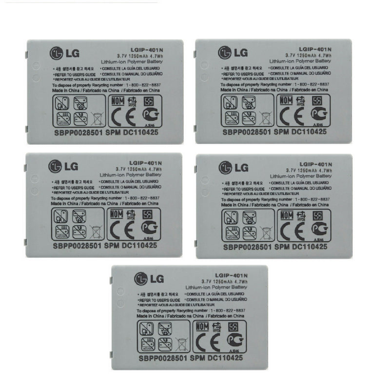 KIT 5x LG LGIP-401N Battery For LN510 Rumor Touch SBPP0028501 1250 mAH - LG - Simple Cell Shop, Free shipping from Maryland!