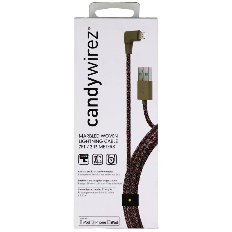 Candywirez 7-Foot USB Charge Cable for iPhone & iPad - Red/Gray - Candywirez - Simple Cell Shop, Free shipping from Maryland!