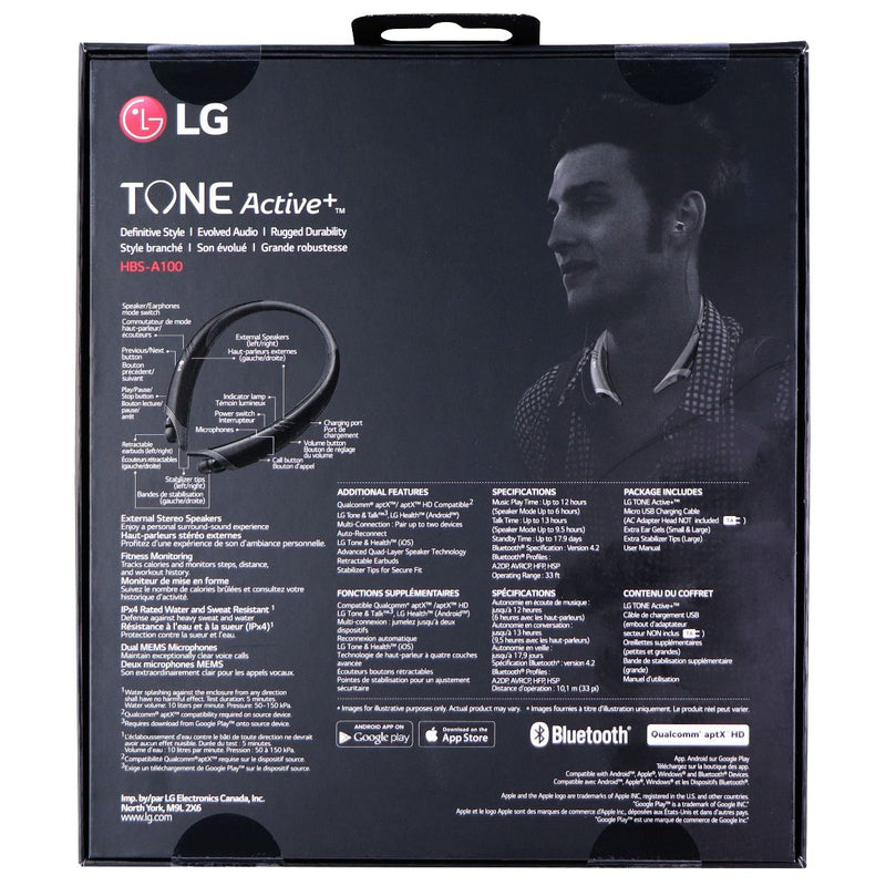 LG Tone Active+ A100 - Stereo Bluetooth Water Resistant Headset - Blue - LG - Simple Cell Shop, Free shipping from Maryland!