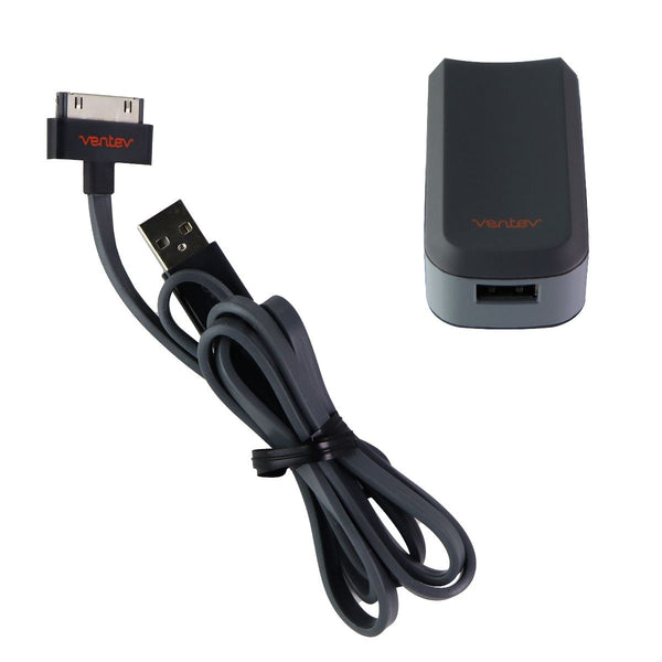 Ventev (5V/1A) Single USB Wall Charger and 30-Pin Cable for Apple Devices - Gray - Ventev - Simple Cell Shop, Free shipping from Maryland!