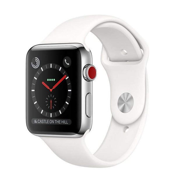 Apple Watch Series 3 (42mm) - Stainless Steel Case & White Sport Band GPS + LTE - Apple - Simple Cell Shop, Free shipping from Maryland!