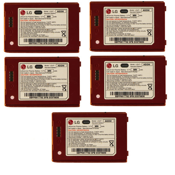 KIT 5x LG 950 mAh Replacement Battery (LGLP-AGOM) for LG ENV - LG - Simple Cell Shop, Free shipping from Maryland!