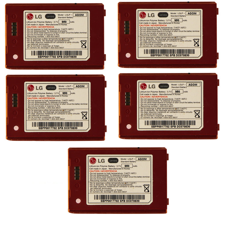 KIT 5x LG 950 mAh Replacement Battery (LGLP-AGOM) for LG ENV - LG - Simple Cell Shop, Free shipping from Maryland!