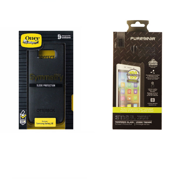 Otterbox Symmetry Black Case & PureGear Screen Protector for Samsung Galaxy S8 - OtterBox - Simple Cell Shop, Free shipping from Maryland!