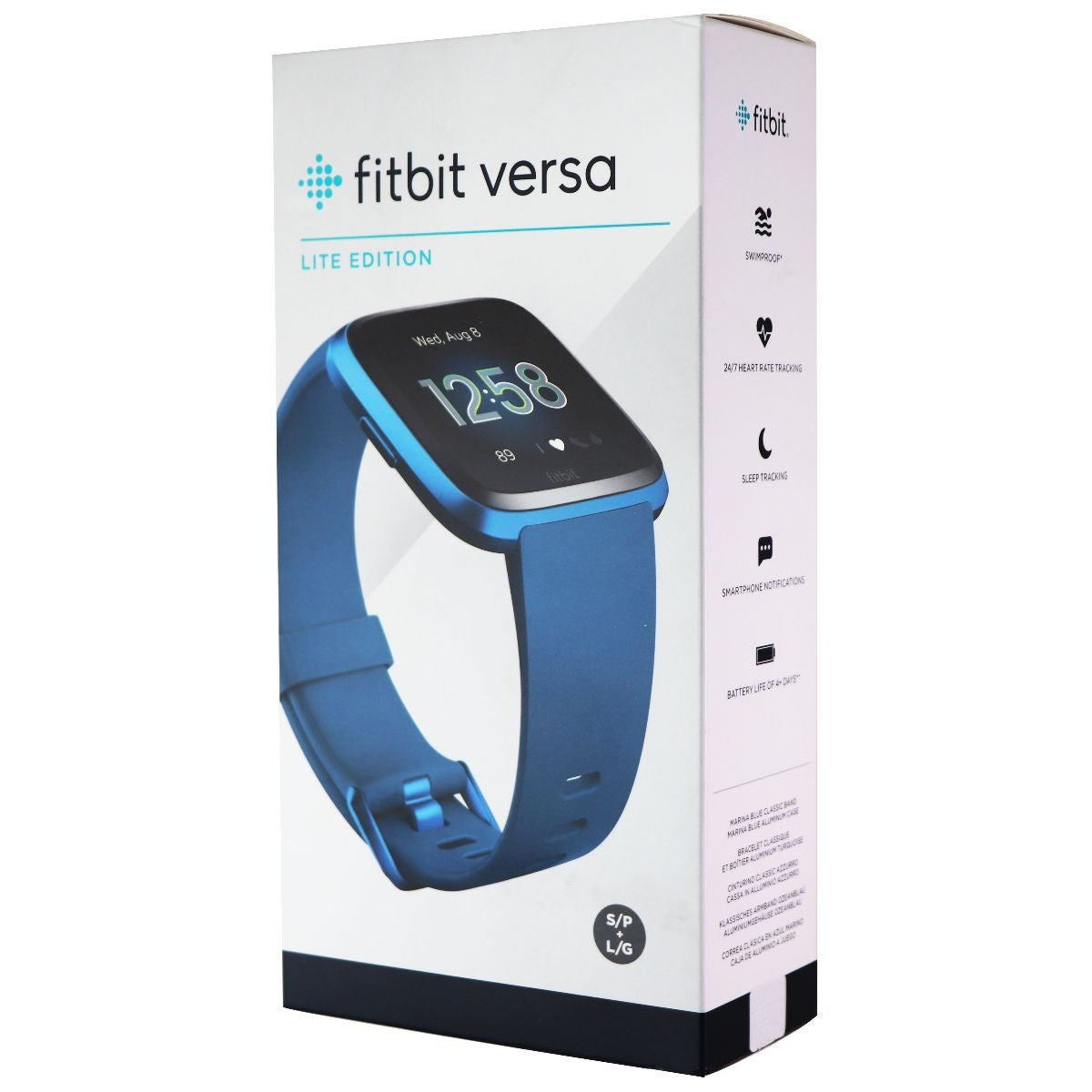 Fitbit Versa Lite Edition Smart Watch, One Size (S and L Bands Included), 1  Count