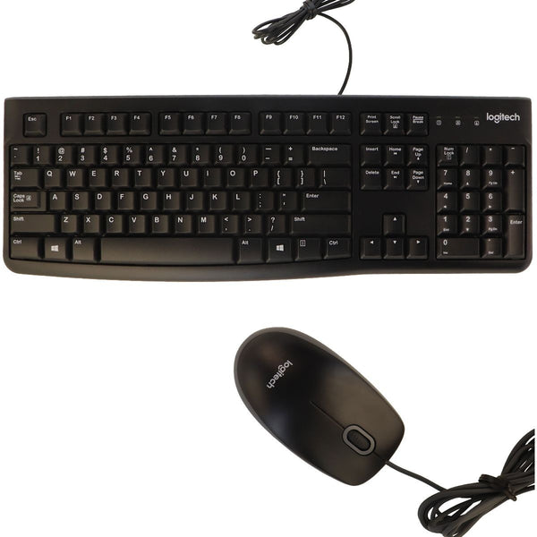 Logitech MK120 Desktop Corded Mouse and Keyboard Combo Set - Black
