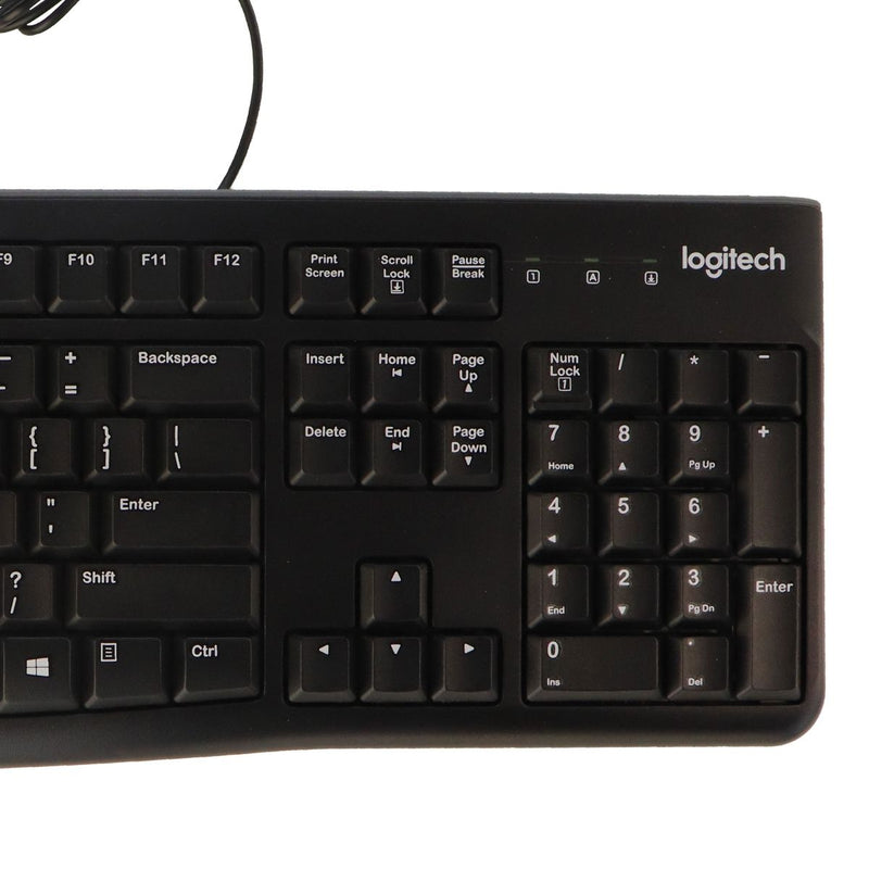 Logitech MK120 Desktop Corded Mouse and Keyboard Combo Set - Black