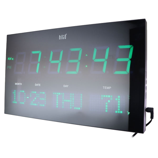 HITO 14.2-inch Oversized LED Wall Clock - Black/Green (HT6033) - HITO - Simple Cell Shop, Free shipping from Maryland!