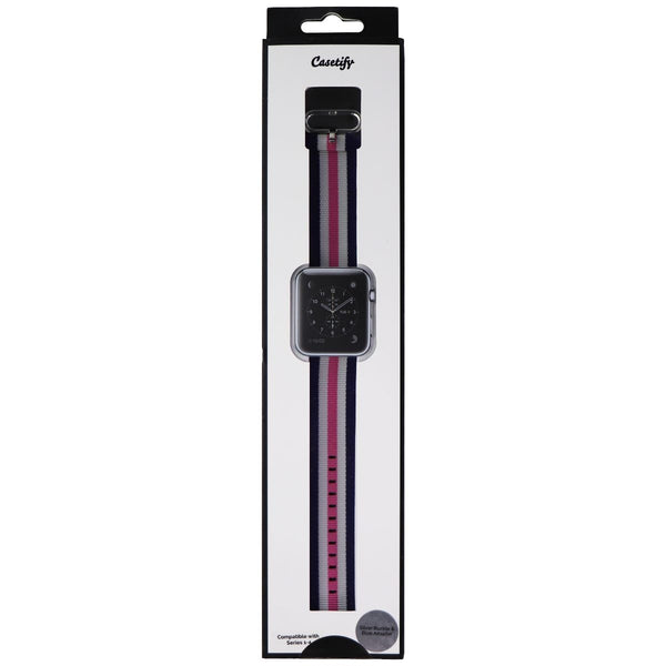 Casetify Nylon Apple Watch Band for Any Series 42mm & 44mm Cases - Blue/Wht/Pink - Casetify - Simple Cell Shop, Free shipping from Maryland!