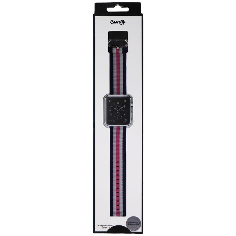 Casetify Nylon Apple Watch Band for Any Series 42mm & 44mm Cases - Blue/Wht/Pink - Casetify - Simple Cell Shop, Free shipping from Maryland!