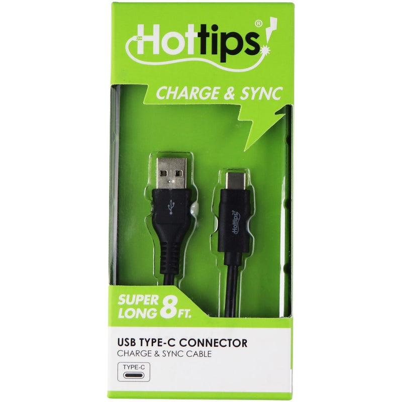 Hottips 8Ft Charge and Sync Cable for USB Type-C Devices - Black - Hottips - Simple Cell Shop, Free shipping from Maryland!
