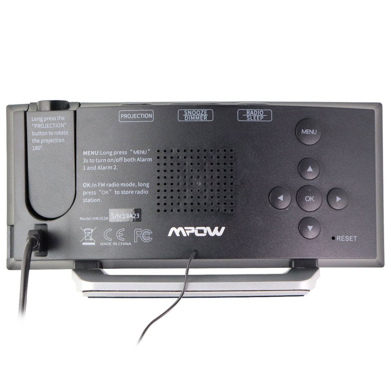 Mpow Projection Alarm Clock with Curved Screen and USB Charging - Black (HM353A) - MPOW - Simple Cell Shop, Free shipping from Maryland!