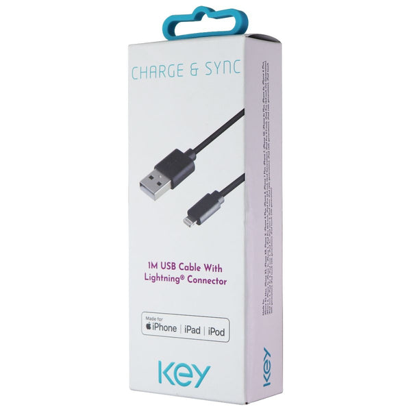 Key ( CDSL10053BLKA ) 3.3Ft Charge and Sync Cable for iPhones - Black - Key - Simple Cell Shop, Free shipping from Maryland!