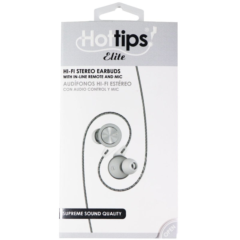 Hottips Elite Wired 3.5mm Hi-Fi Stereo EarBuds with In-line Remote/Mic - Silver - Hottips - Simple Cell Shop, Free shipping from Maryland!