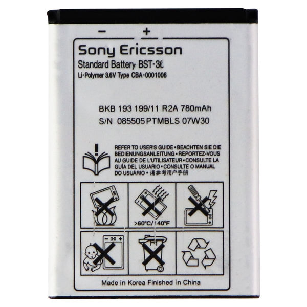 Sony Ericsson Rechargeable OEM 780mAh Battery (BST-36) - Sony - Simple Cell Shop, Free shipping from Maryland!