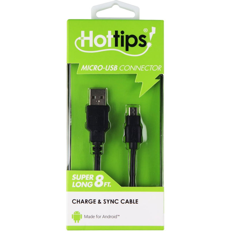 Hottips 8Ft Charge & Sync Cable for Micro USB Devices - Black - Hottips - Simple Cell Shop, Free shipping from Maryland!