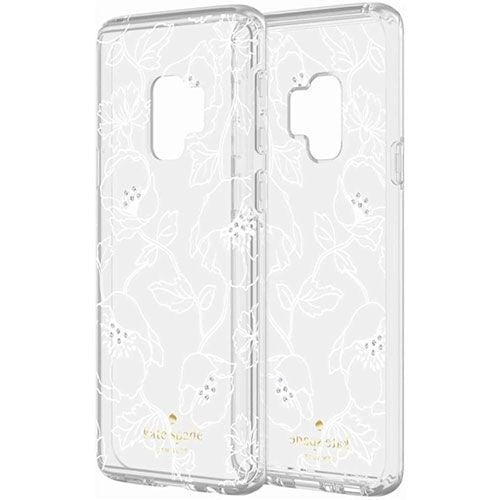 Kate Spade Protective Hardshell Case for Galaxy S9 - Clear/ White Floral w/ Gems - Kate Spade - Simple Cell Shop, Free shipping from Maryland!