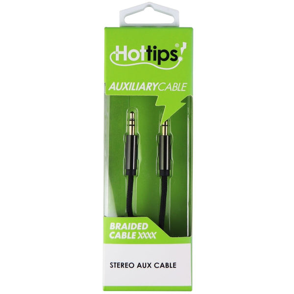 Hottips 4-Foot Braided Stereo Aux Cable with 3.5mm Connectors - Black - Hottips - Simple Cell Shop, Free shipping from Maryland!