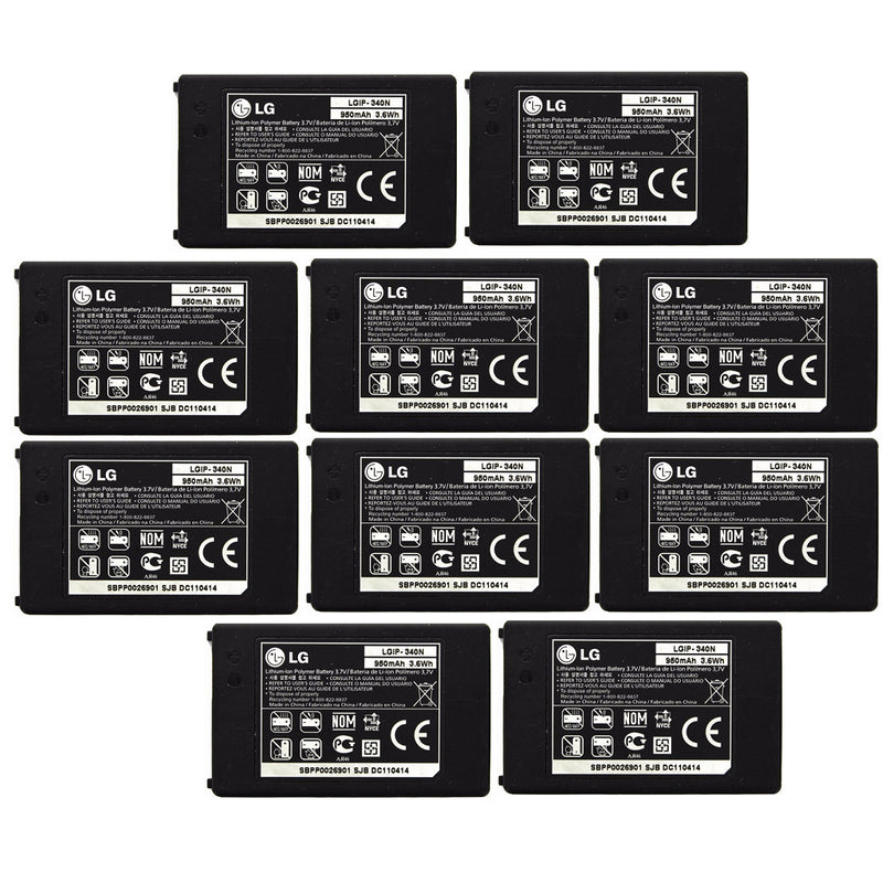 KIT 10x LG LGIP-340N 950 mAh Replacement Battery for LG GR500 Rumor 2 Tritan - LG - Simple Cell Shop, Free shipping from Maryland!