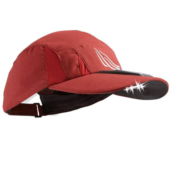 Panther Vision 4 LED (22 Lumen) Solar Powered Microfiber Light Hat - Maroon Red - Panther Vision - Simple Cell Shop, Free shipping from Maryland!