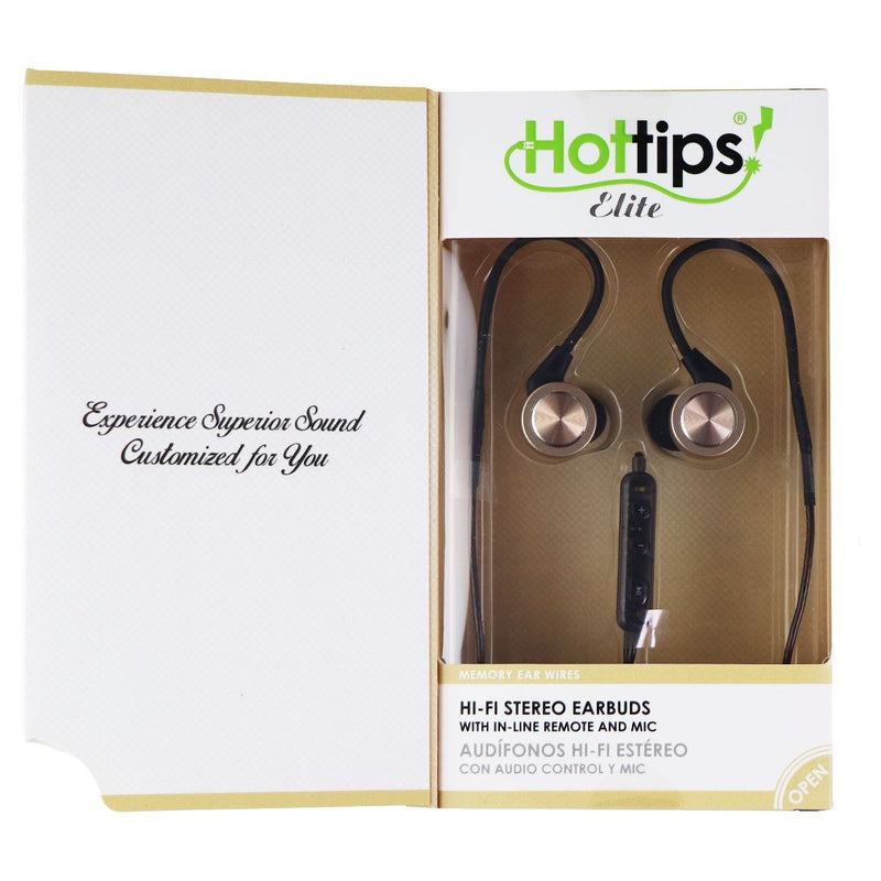 Hottips Elite Wired 3.5mm Hi-Fi Stereo EarBuds with In-line Remote/Mic - Gold - Hottips - Simple Cell Shop, Free shipping from Maryland!
