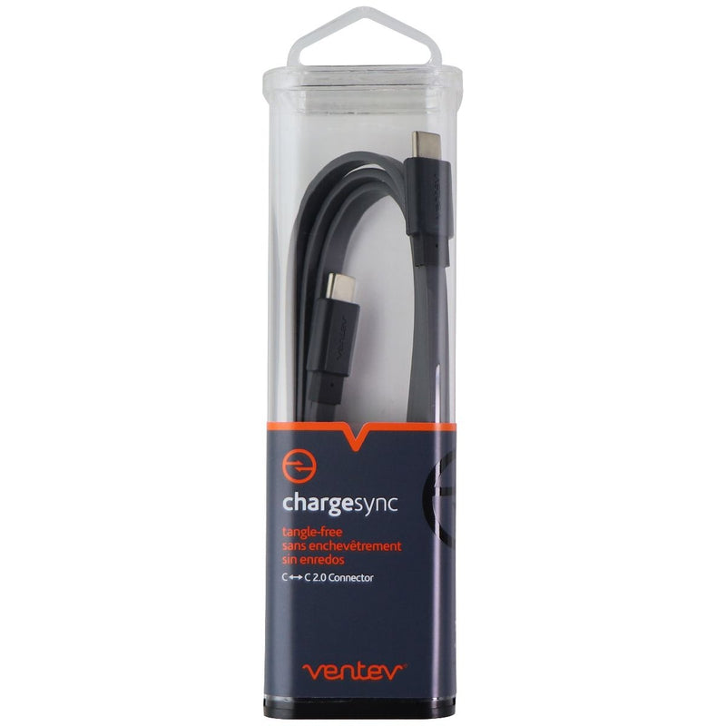 Ventev 3-Foot ChargeSync (USB-C) to (USB-C) Flat Tangle-Free Cable - Gray - Ventev - Simple Cell Shop, Free shipping from Maryland!