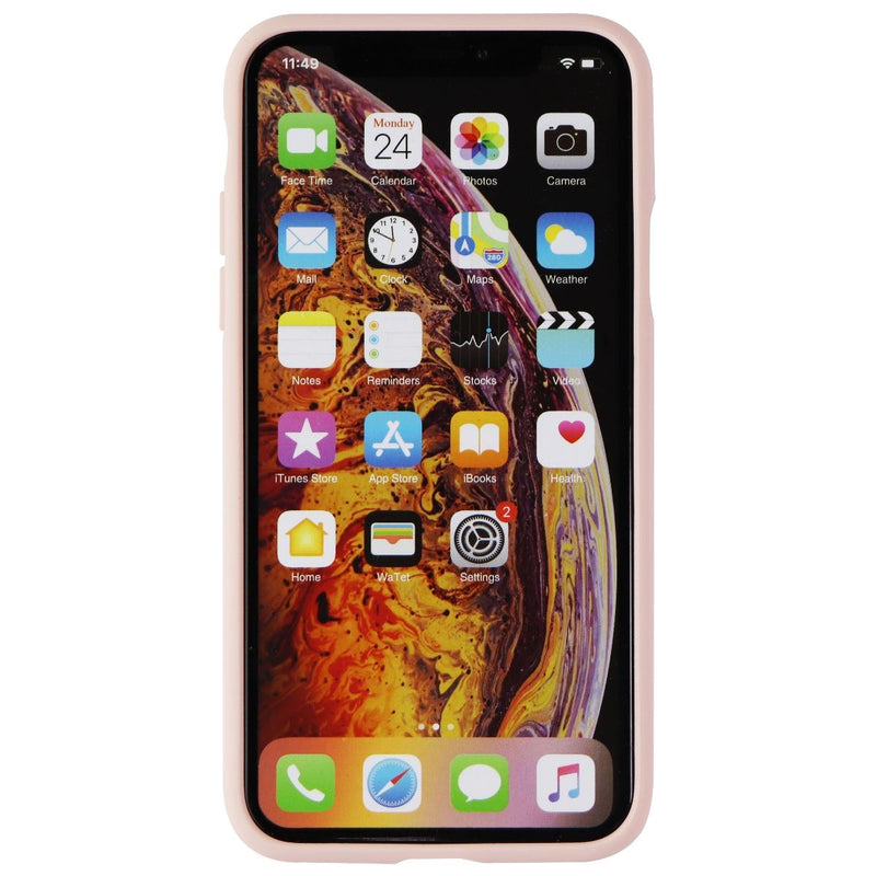 Adidas 3-Stripes Snap Case for Apple iPhone XS and X - Pink Snake / Gold