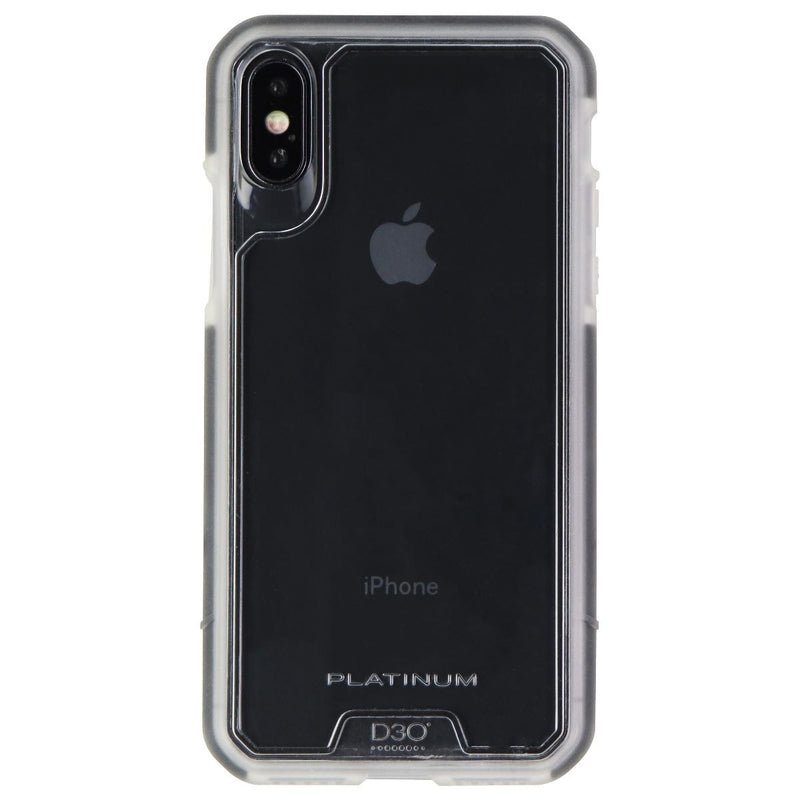 Platinum Hybrid Case w/ D30 for Apple iPhone X - Clear / Frosted Black Border - Platinum - Simple Cell Shop, Free shipping from Maryland!