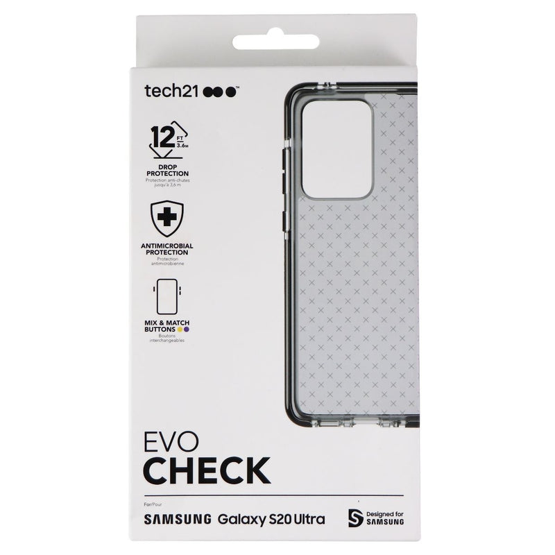 Tech21 Evo Check Flexible Case for Samsung Galaxy S20 Ultra 5G - Smokey Black - Tech21 - Simple Cell Shop, Free shipping from Maryland!